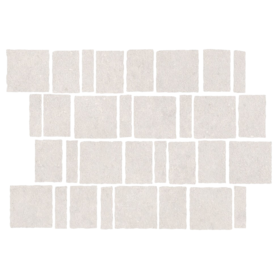 Evander 296 x 396mm Matt White Stone Look Porcelain Mosaic Tile
