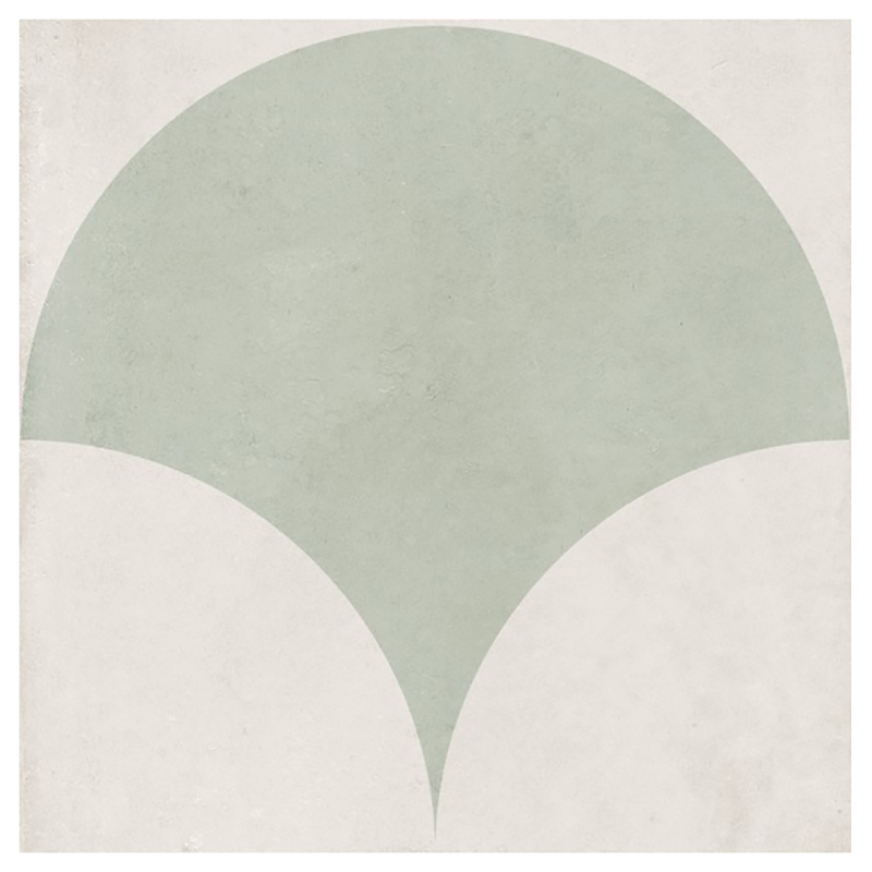 Nikos 200 x 200mm Matt Sage Large Fishscale Square Tile