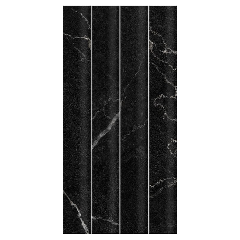 Cassian 50 x 300mm Satin Black Concave Ceramic Tile