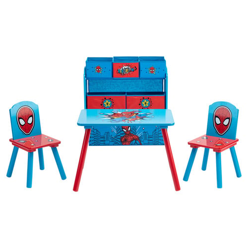 Disney Home Kids' Marvel Spider-Man Table, Chairs & Storage Set