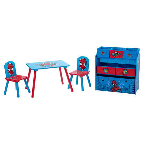 Disney Home Kids' Marvel Spider-Man Table, Chairs & Storage Set