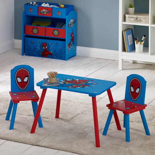 Disney Home Kids' Marvel Spider-Man Table, Chairs & Storage Set
