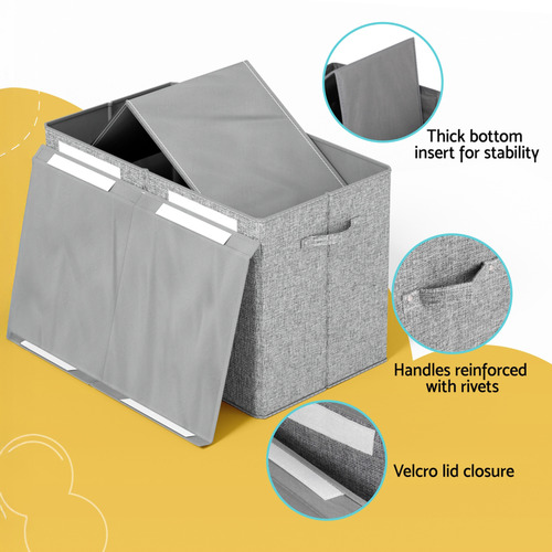 Keezi Kids' Grey Foldable Toy Box