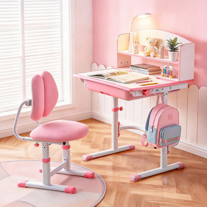 Keezi Kids' Ergonomic Study Desk & Chair Set