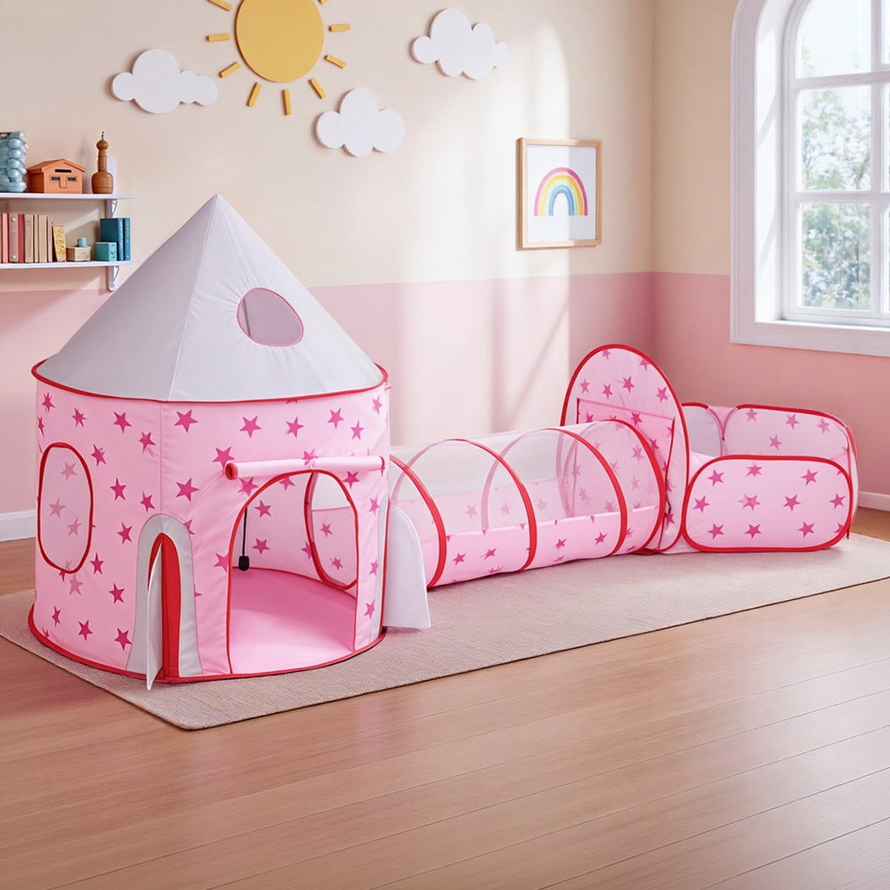 Keezi Castle Crawl Tunnel Playhouse Tent