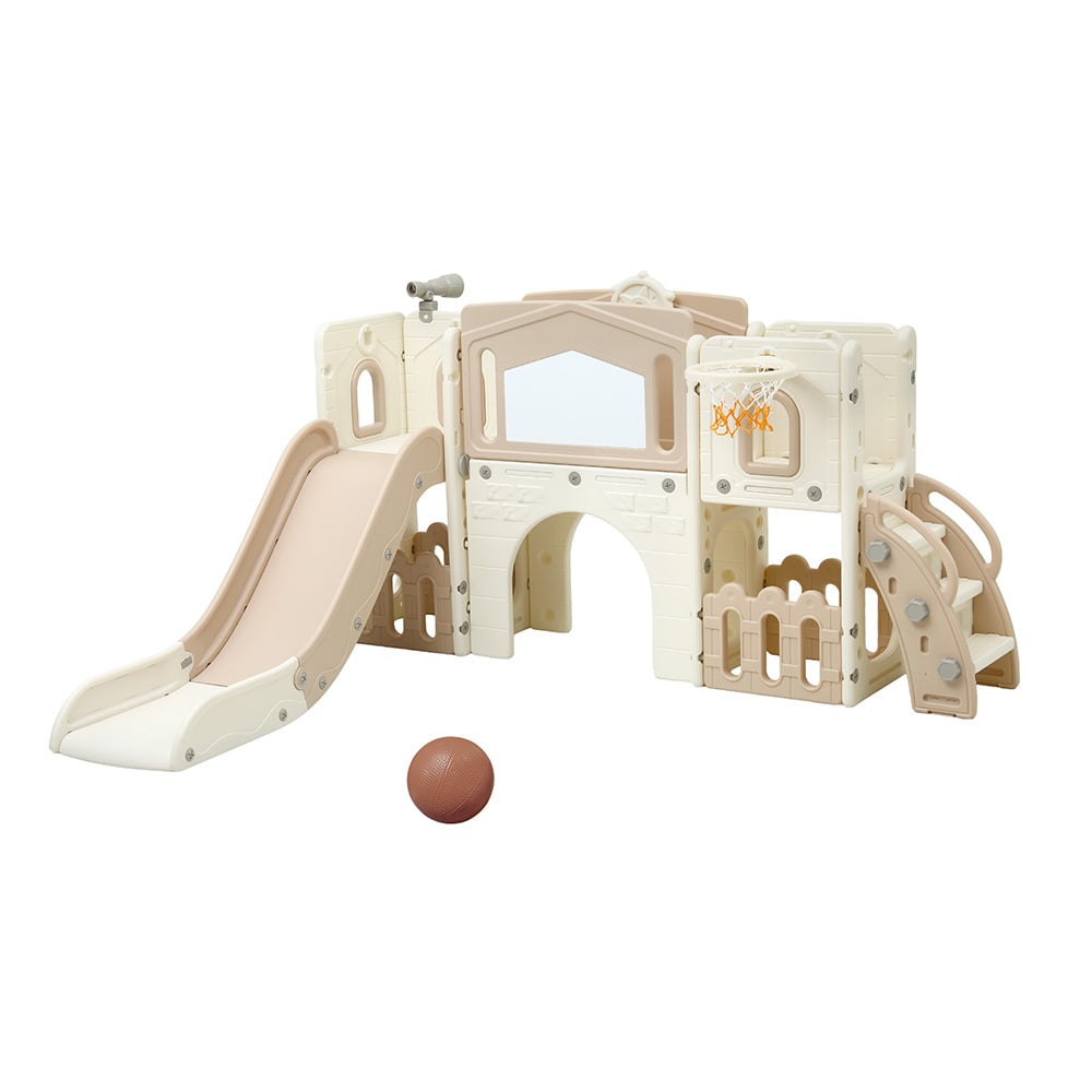 Keezi Kids' Slide & Bookshelf Centre with Drawing Board