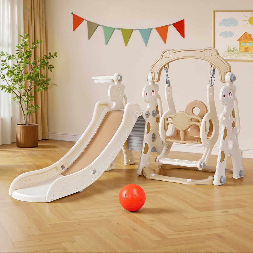 Keezi Beige Slide & Swing Play Centre