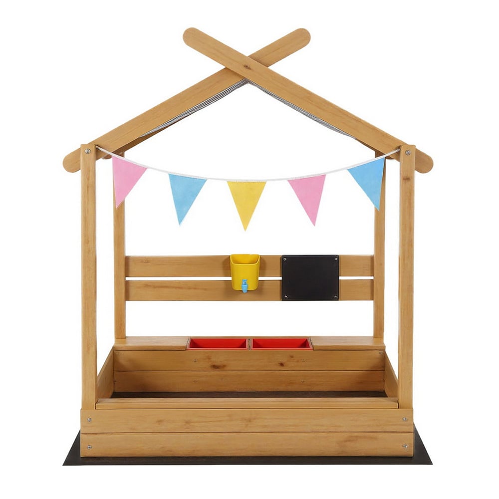Keezi 146cm Wooden Sandpit with Water Basin