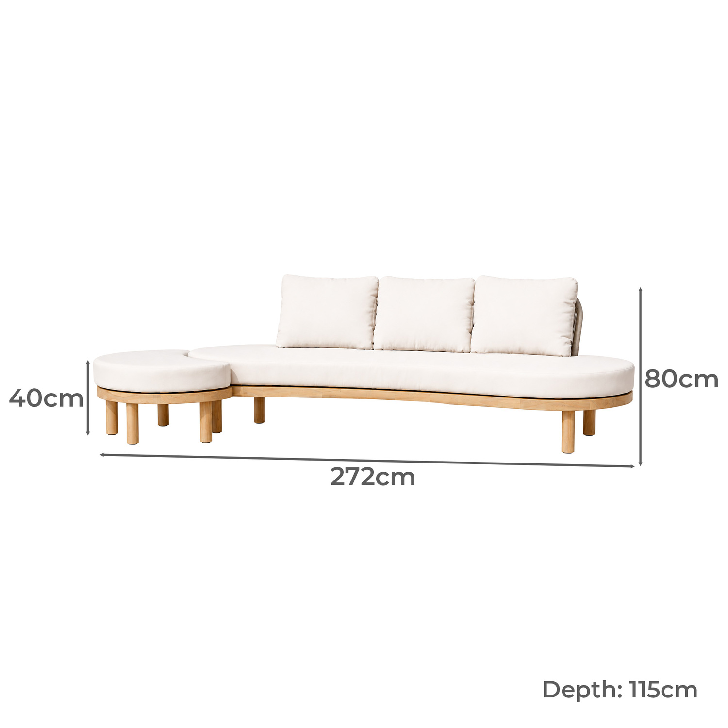 4 Seater Shiera Acacia Outdoor Lounge Set