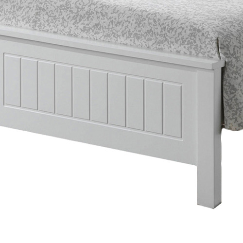 White Leo Wooden Bed & Mattress