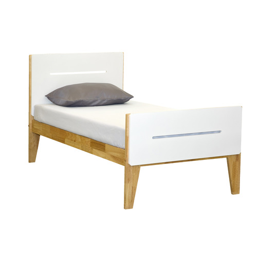 White & Natural Galaxy Wooden Single Bed