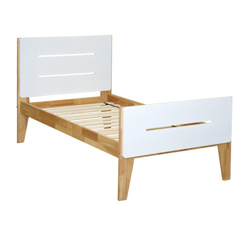 White & Natural Galaxy Wooden Single Bed