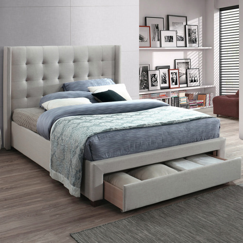 Atlanta Upholstered Double Bed with Storage & Mattress