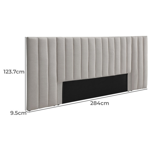Oat White Alhambra Upholstered King Bedhead