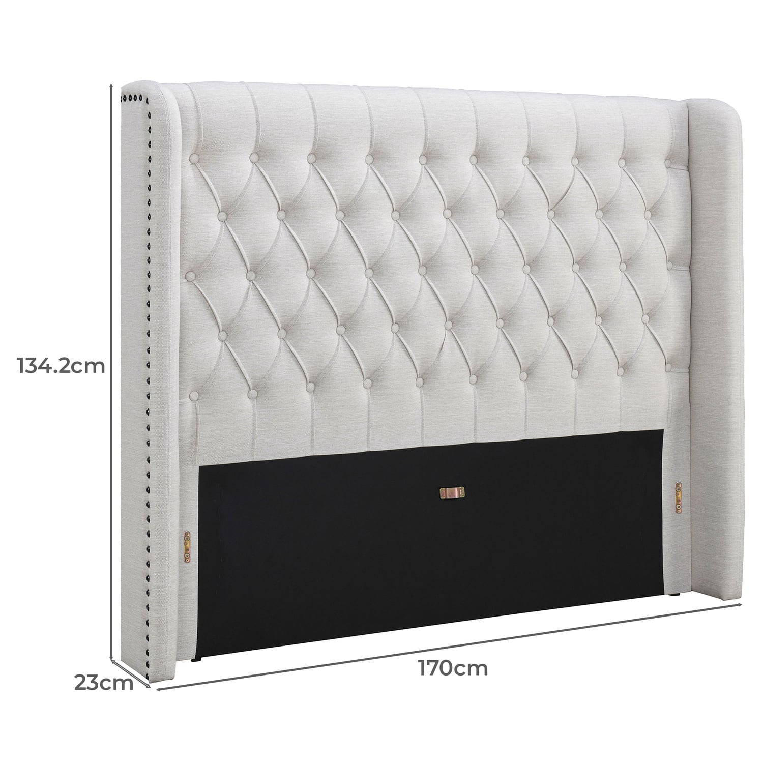 Oat White Forest Hill Button Tufted Queen Bedhead