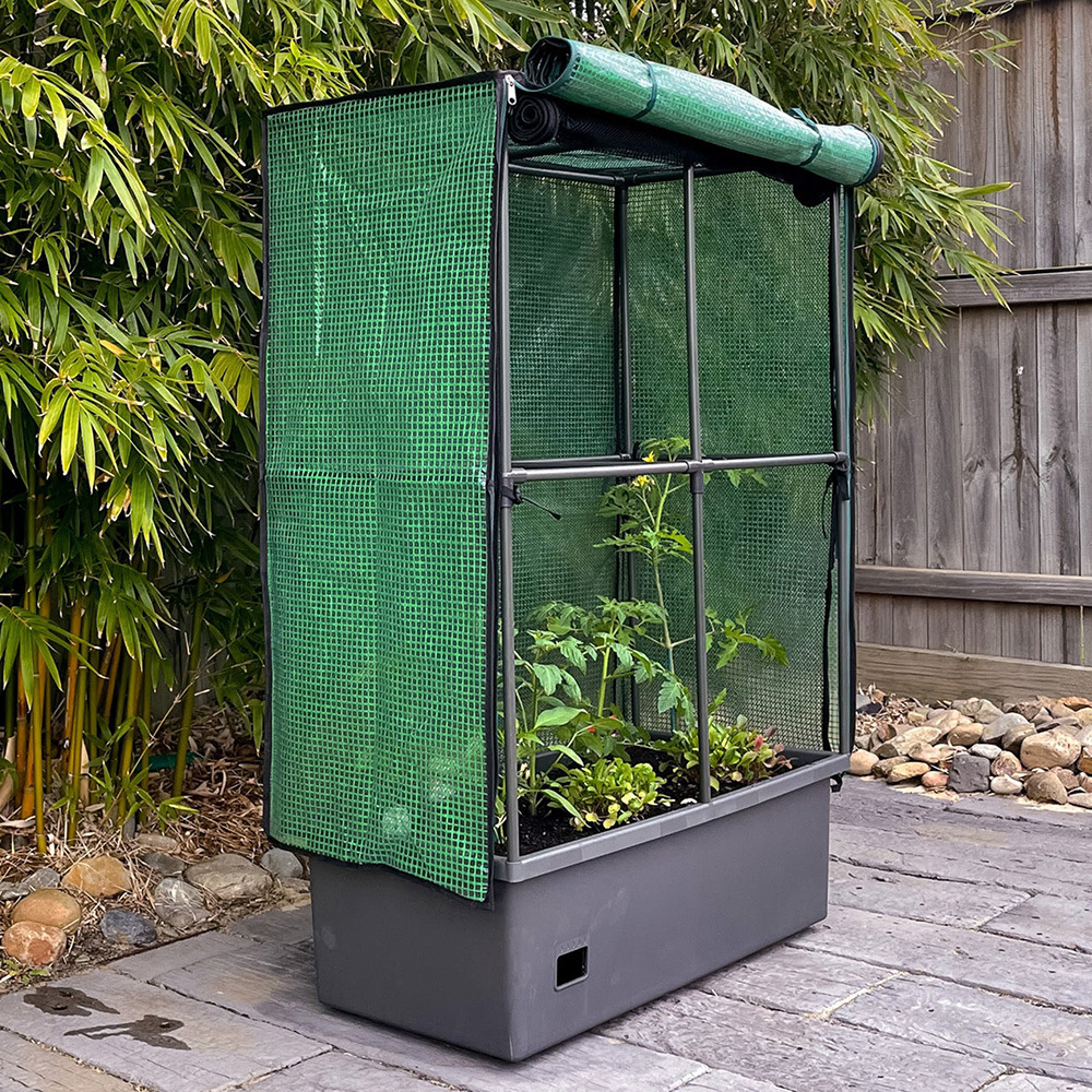 Chet Self-Watering Mobile Planter Box with Greenhouse & Netting