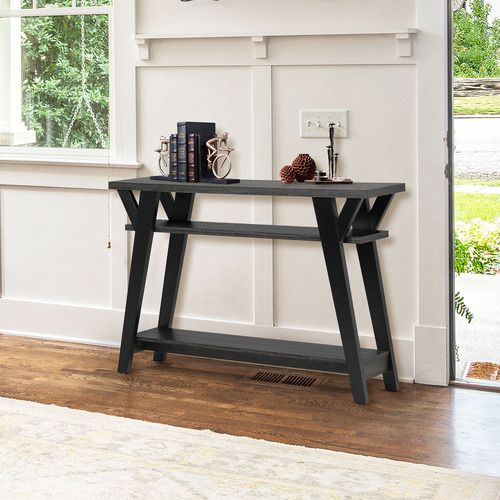 Black Dawson 3 Tier Console Table