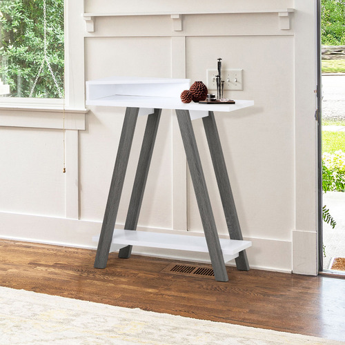 White Dawson 2 Tier Console Table
