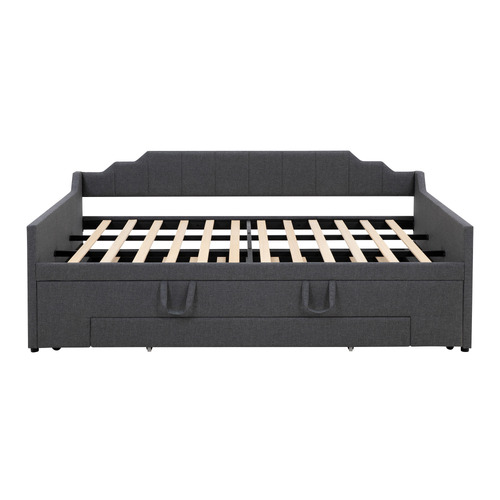 Grey Deidara Queen Daybed With Trundle & Storage