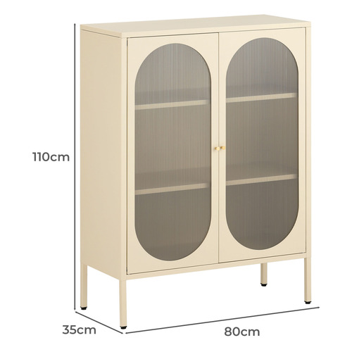 Cream Raiden Transparent 2 Door Sideboard