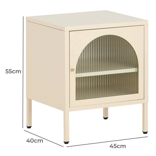 Chloe 1 Door Fluted Bedside Table