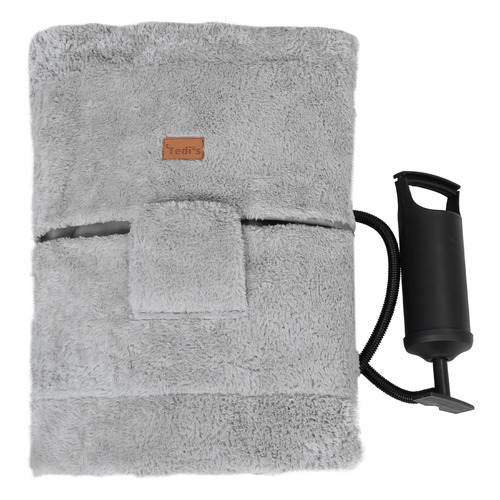Grey Brady Inflatable Faux Fur Dog Bed | Temple & Webster