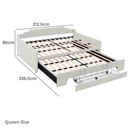 Deidara Queen Daybed with Trundle & Storage
