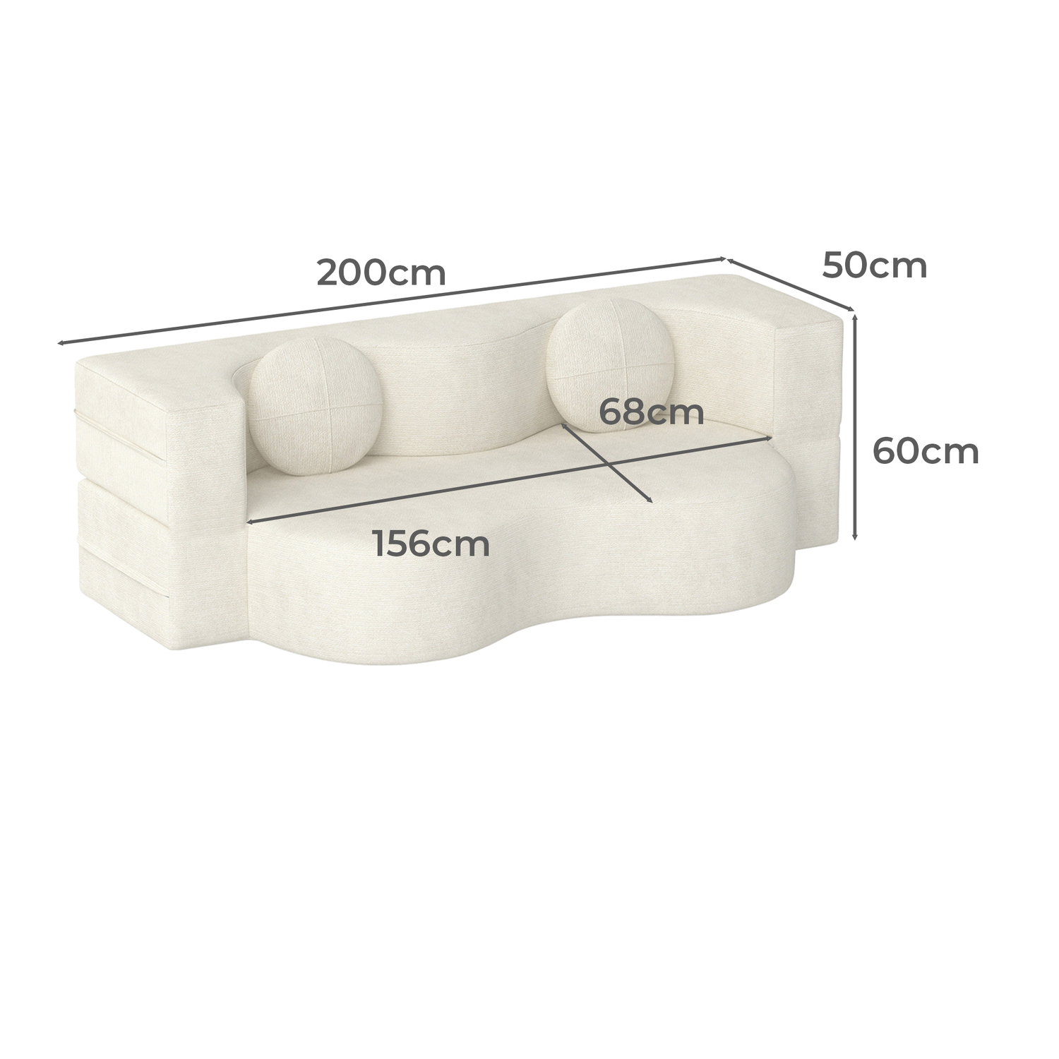 Arthur 3 Seater Chenille Sofa Bed