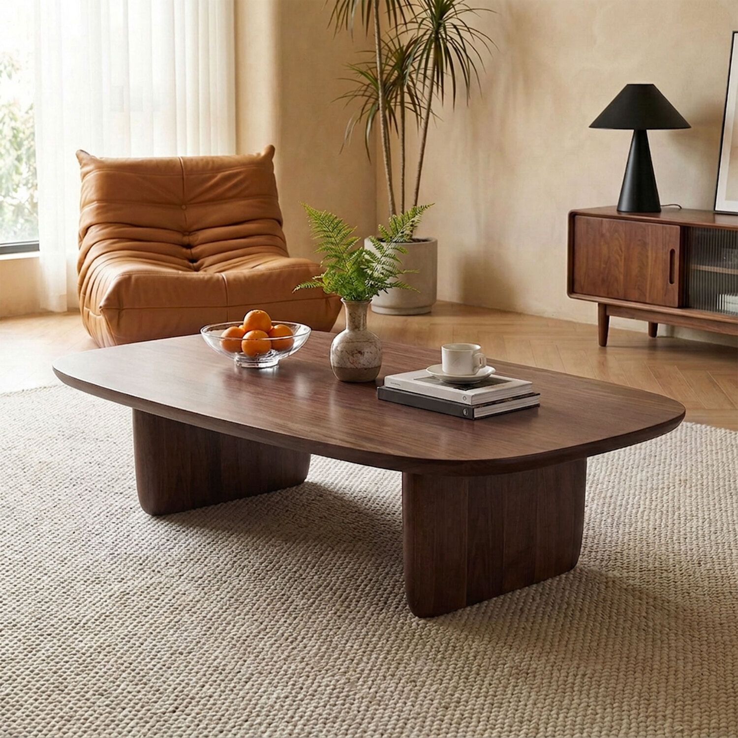Korben Walnut Wood Coffee Table
