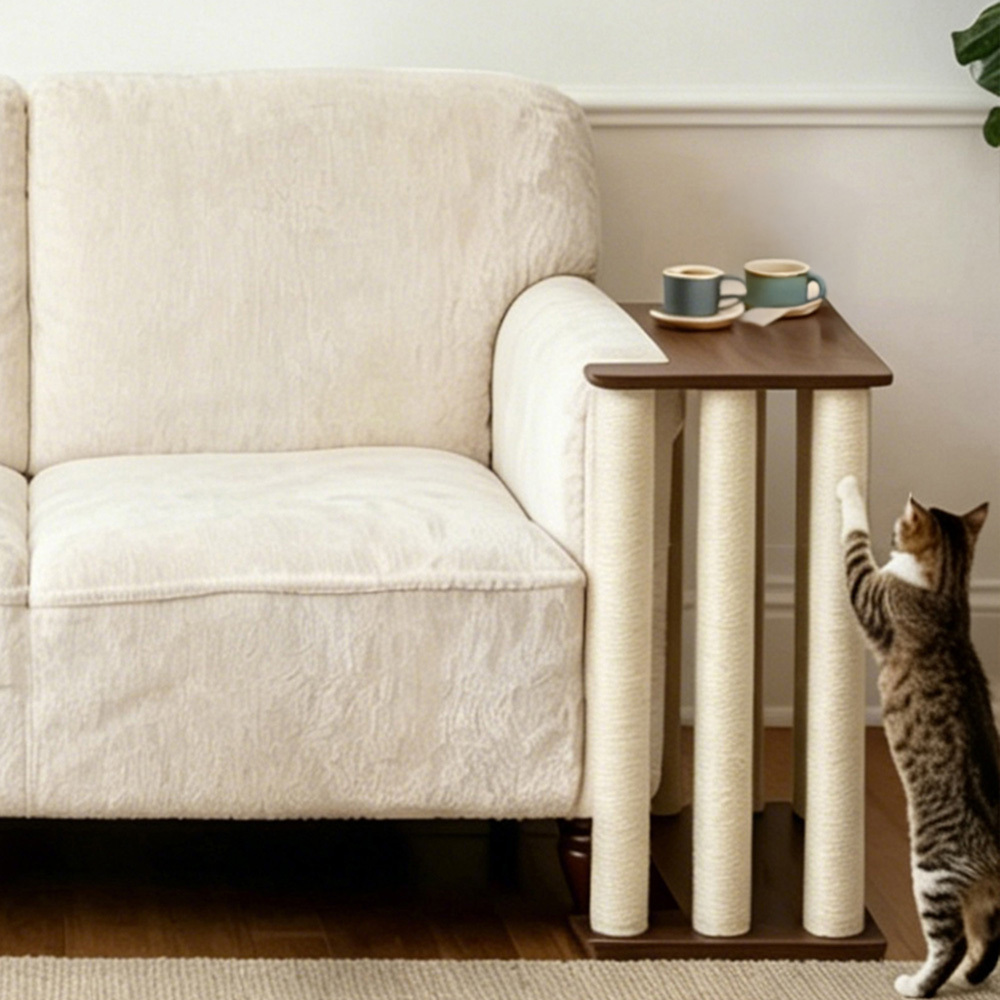 Lumi Side Table with Cat Scratching Post