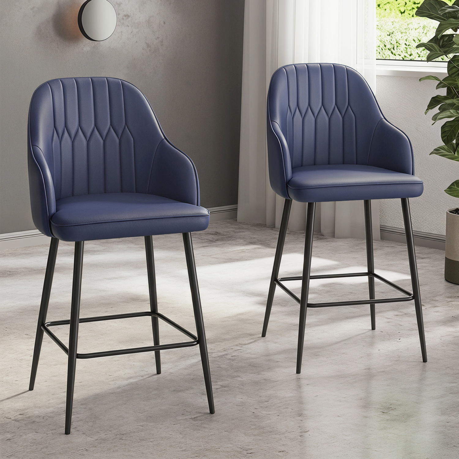 66cm Briar Faux Leather Bar Stools