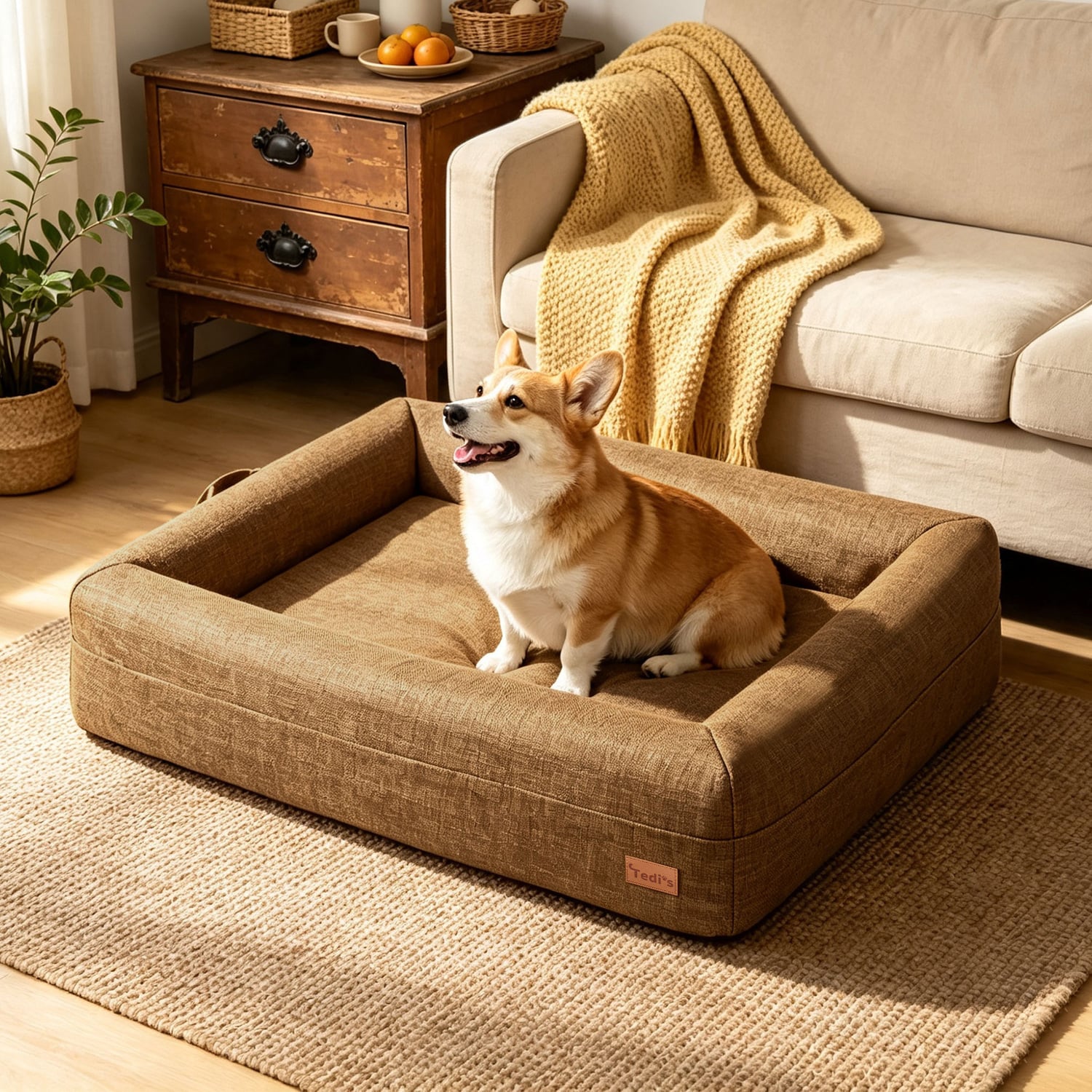 Loid Orthopedic Fleece Calming Dog Bed
