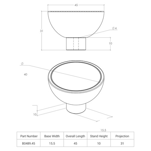 Bol Round Zinc Alloy & Beech Wood Knob