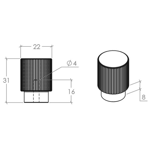 Arpa Round Aluminium Knob