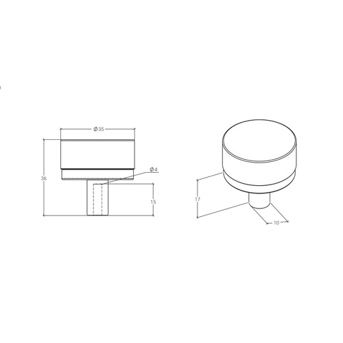 Bellevue Round Brass Lined Knob