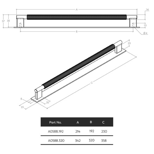 Arpa Round Aluminium D-Shaped Cabinet Handle with Backplate