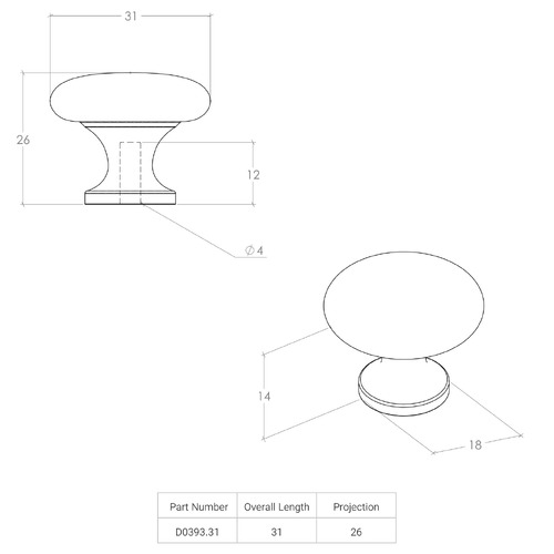 Duke Round Zinc Alloy Knob