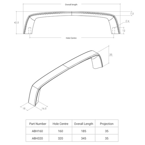 Acuto Zinc Alloy Bow Cabinet Handle