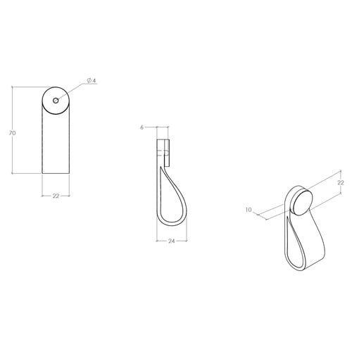 Flexa Leather & Zinc Alloy Loop Cabinet Handle