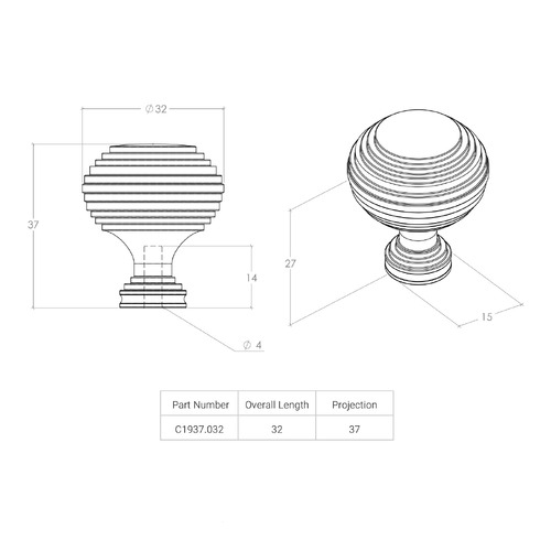 Catona Round Aluminium Knob