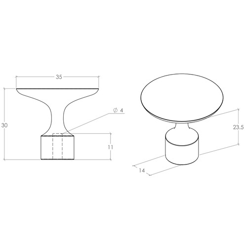 Floid Round Zinc Alloy Knob