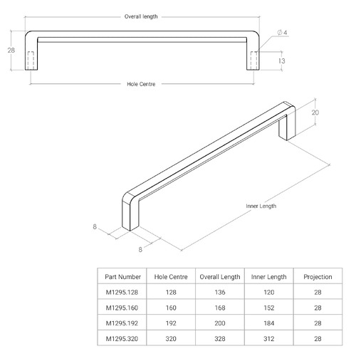 Milano Zinc Alloy D-Shaped Cabinet Handle
