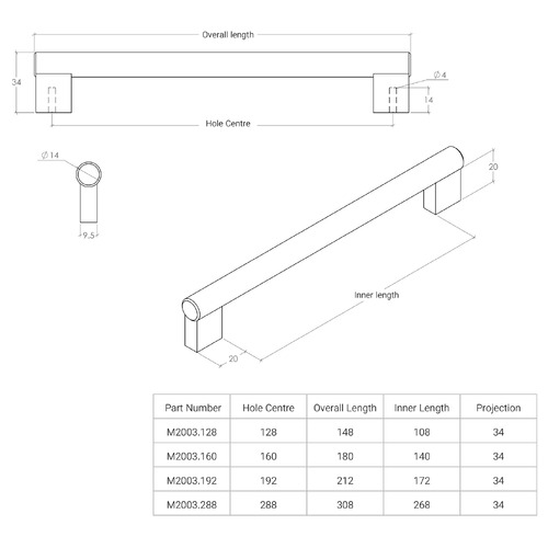 Barletta Steel D-Shaped Cabinet Handle