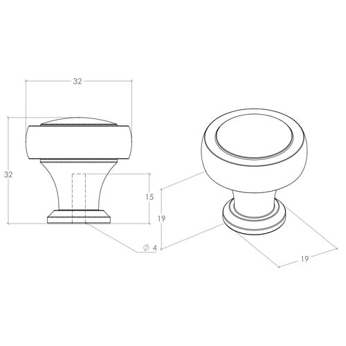 Pellaro Round Aluminium Knob