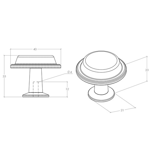 Land Round Zinc Alloy Knob