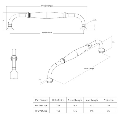 Winchester Pewter Cast Iron Cabinet Handle