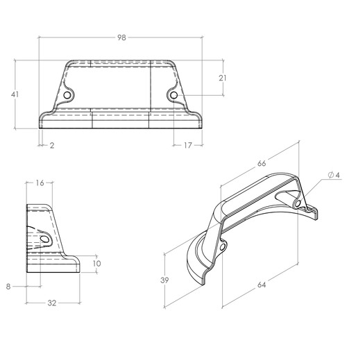 Land 64mm Zinc Alloy Cup Cabinet Handle