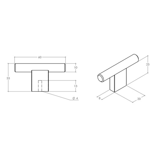 Graf Aluminium T-Bar Knob