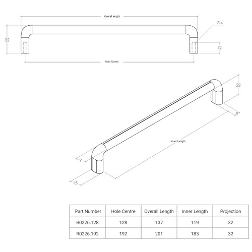 Redo Round Zinc Alloy D-Shaped Cabinet Handle