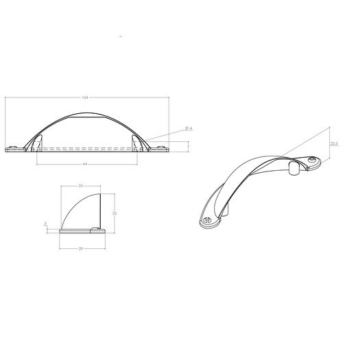 Florencia 64mm Zinc Alloy Cup Cabinet Handle